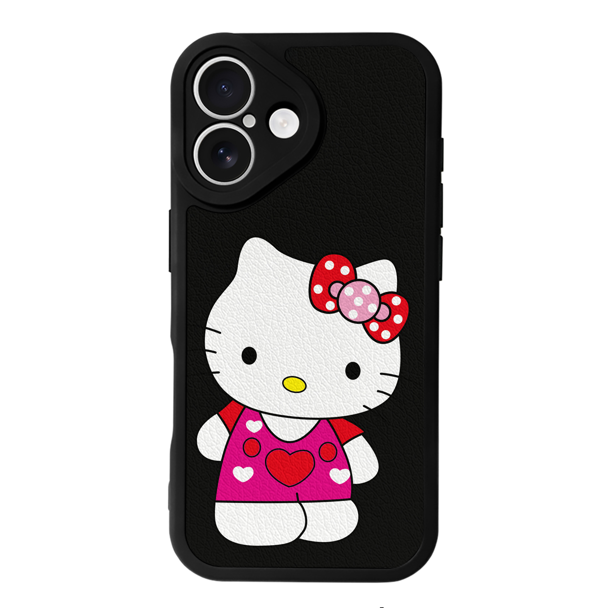 （画像用） Hello Kitty ハローキティ 【iPhone 16シリーズ対応】シリコンスマホケース（レザー調） 材質：シリコン